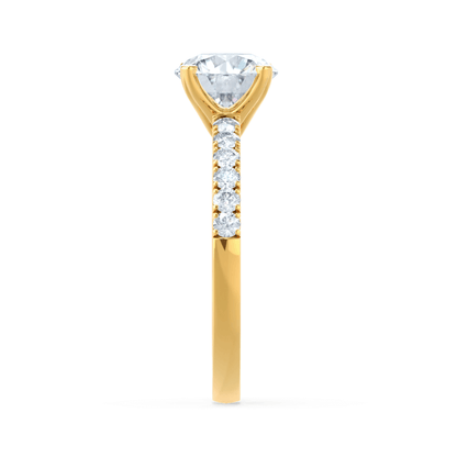1.20 CT Round Pave Setting CVD F/VS2 Diamond Engagement Ring