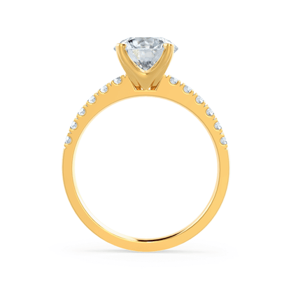 1.20 CT Round Pave Setting CVD F/VS2 Diamond Engagement Ring