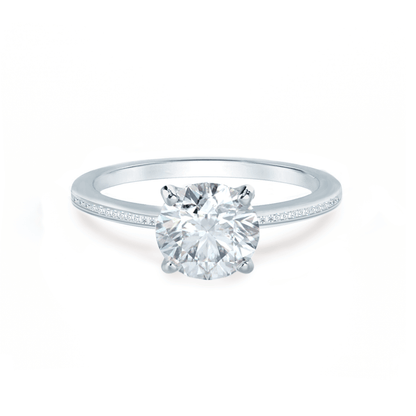 1.0 CT Round Solitaire CVD G/VS2 Diamond Engagement Ring