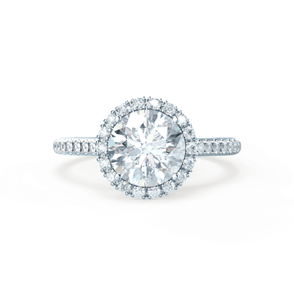 1.0 CT Round Halo CVD G/VS1 Diamond Engagement Ring