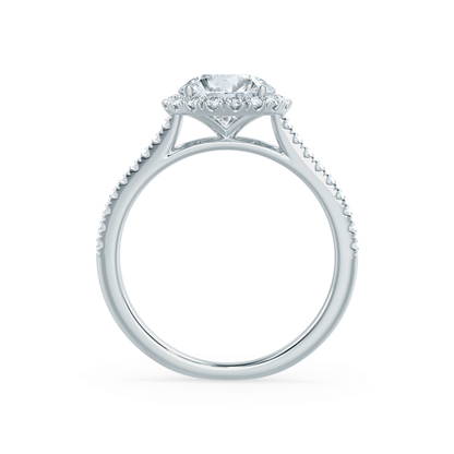 1.0 CT Round Halo CVD G/VS1 Diamond Engagement Ring