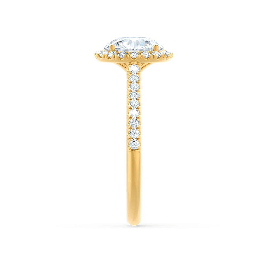1.0 CT Round Halo CVD F/VS2 Diamond Engagement Ring