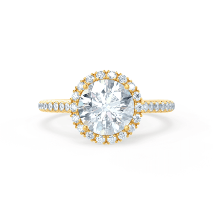1.0 CT Round Halo CVD F/VS2 Diamond Engagement Ring