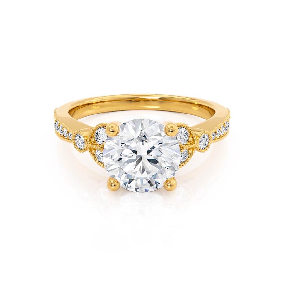1.20 CT Round Pave Setting CVD F/VVS1 Diamond Engagement Ring