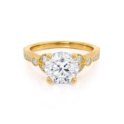 1.20 CT Round Pave Setting CVD F/VVS1 Diamond Engagement Ring