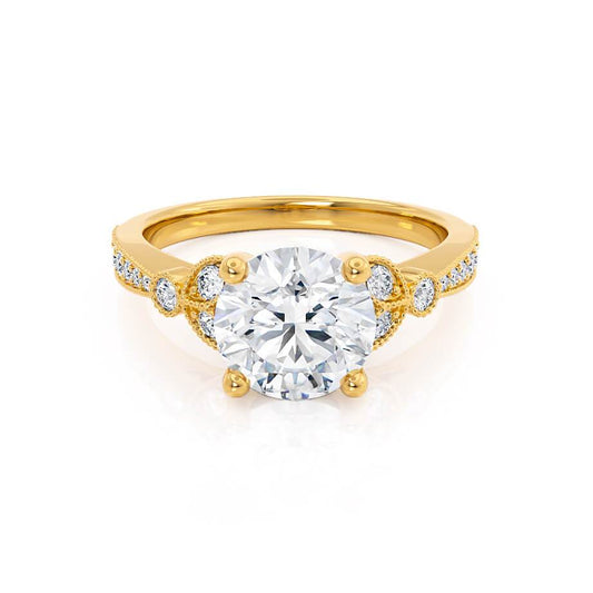 1.20 CT Round Pave Setting CVD F/VVS1 Diamond Engagement Ring