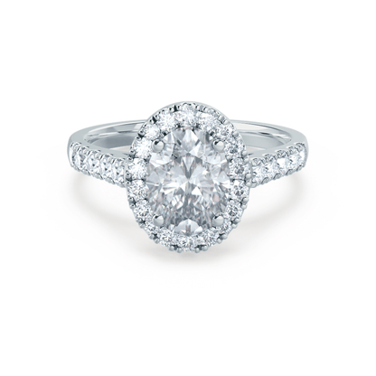 1.50 CT Oval Halo CVD E/VVS1 Diamond Engagement Ring