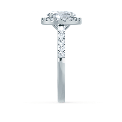 1.50 CT Oval Halo CVD E/VVS1 Diamond Engagement Ring