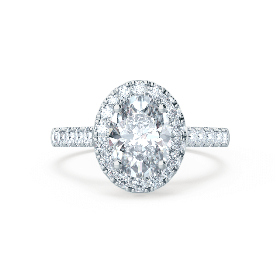 1.50 CT Oval Halo CVD E/VVS1 Diamond Engagement Ring