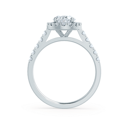 1.50 CT Oval Halo CVD E/VVS1 Diamond Engagement Ring