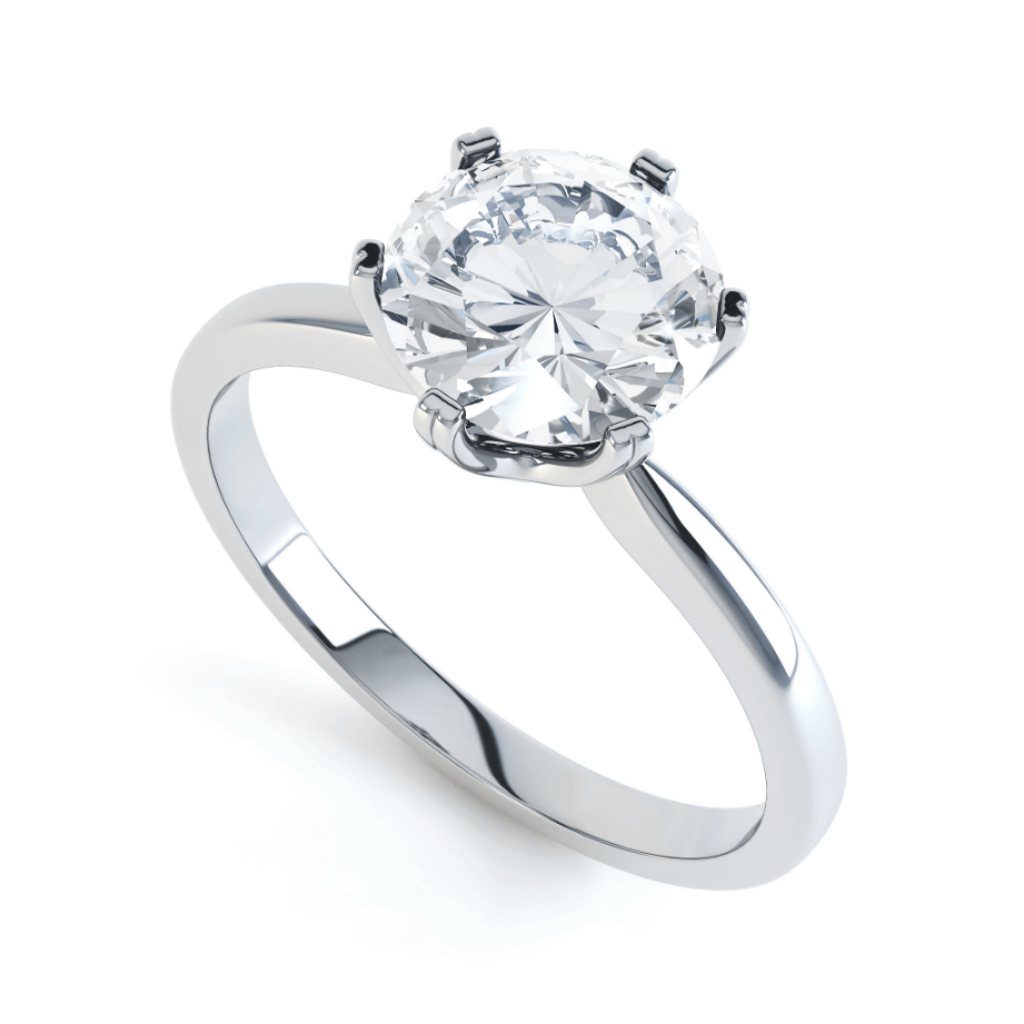 1.0 CT Round Solitaire CVD F/VS2 Diamond Engagement Ring
