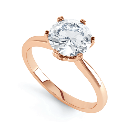 1.0 CT Round Solitaire CVD F/VS2 Diamond Engagement Ring