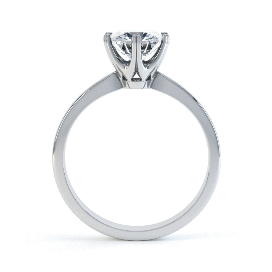 1.0 CT Round Solitaire CVD F/VS2 Diamond Engagement Ring
