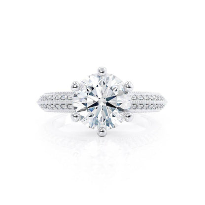 1.0 CT Round Solitaire CVD E/VS1 Diamond Engagement Ring