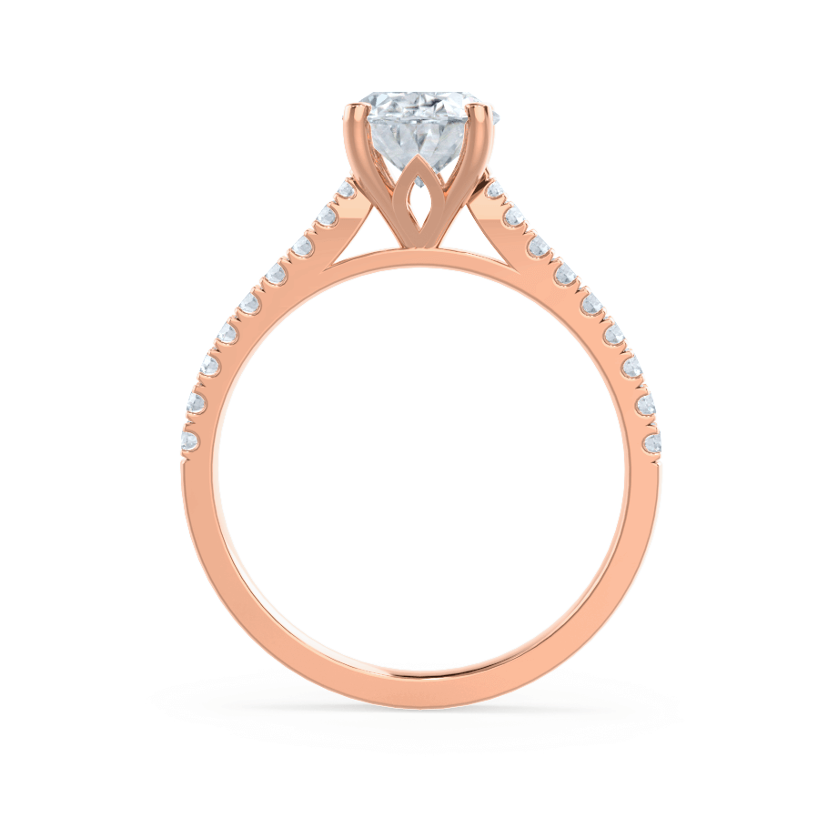 1.50 CT Oval Pave Setting CVD G/VVS2 Diamond Engagement Ring