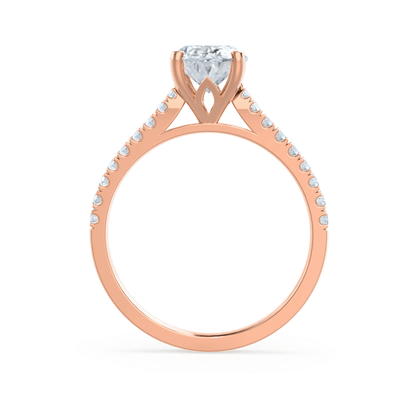 1.50 CT Oval Pave Setting CVD G/VVS2 Diamond Engagement Ring