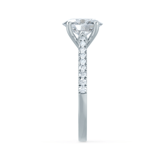 1.50 CT Oval Pave Setting CVD G/VS2 Diamond Engagement Ring