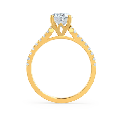 1.20 CT Round Pave Setting CVD F/VVS2 Diamond Engagement Ring