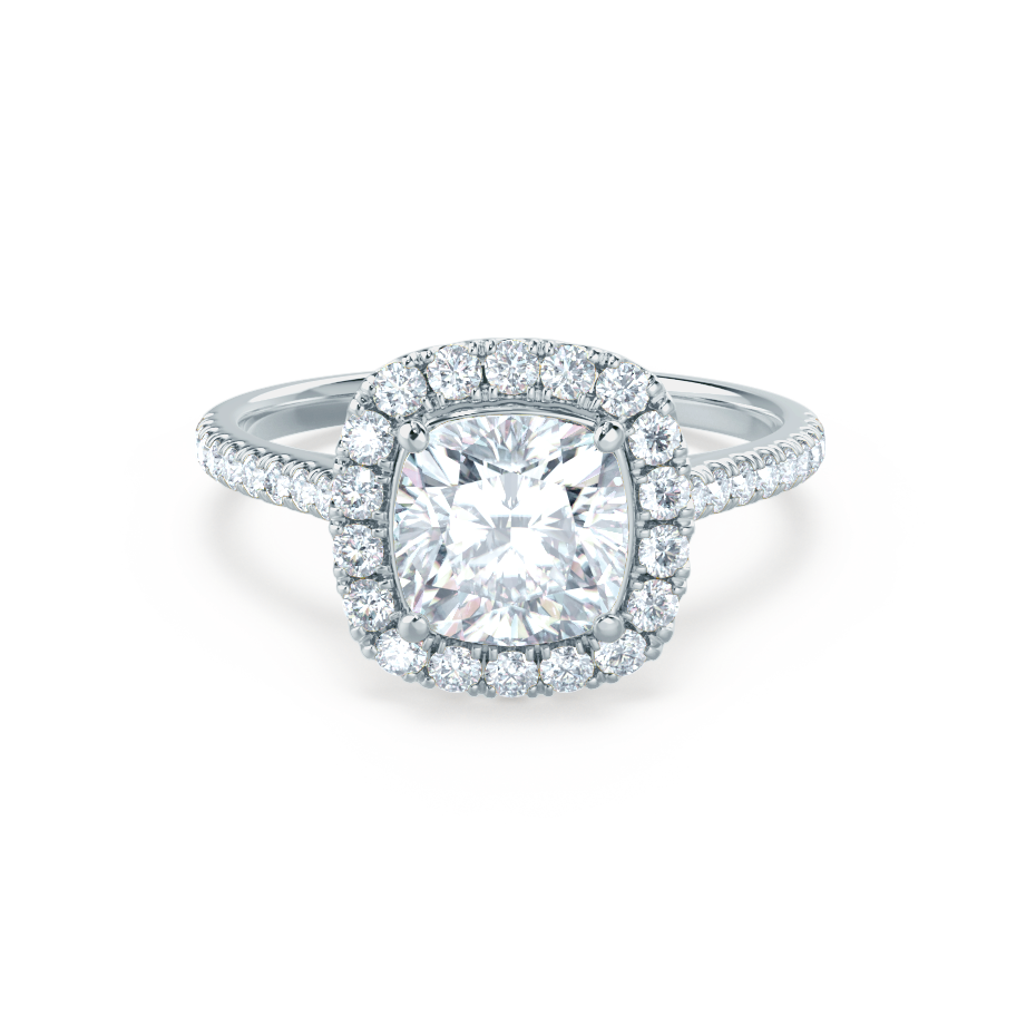 2.50 CT Cushion Halo CVD E/VS2 Diamond Engagement Ring