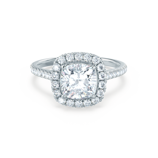 1.0 CT Cushion Halo CVD G/VS1 Diamond Engagement Ring