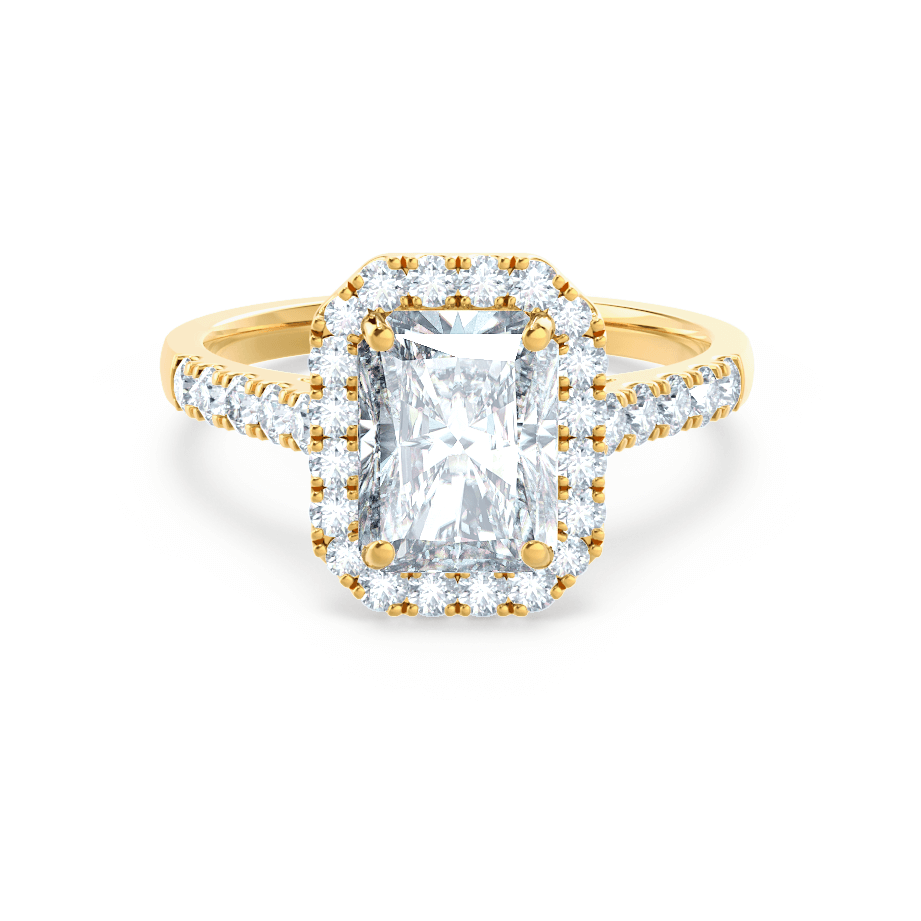 1.50 CT Radiant Halo CVD E/VS1 Diamond Engagement Ring