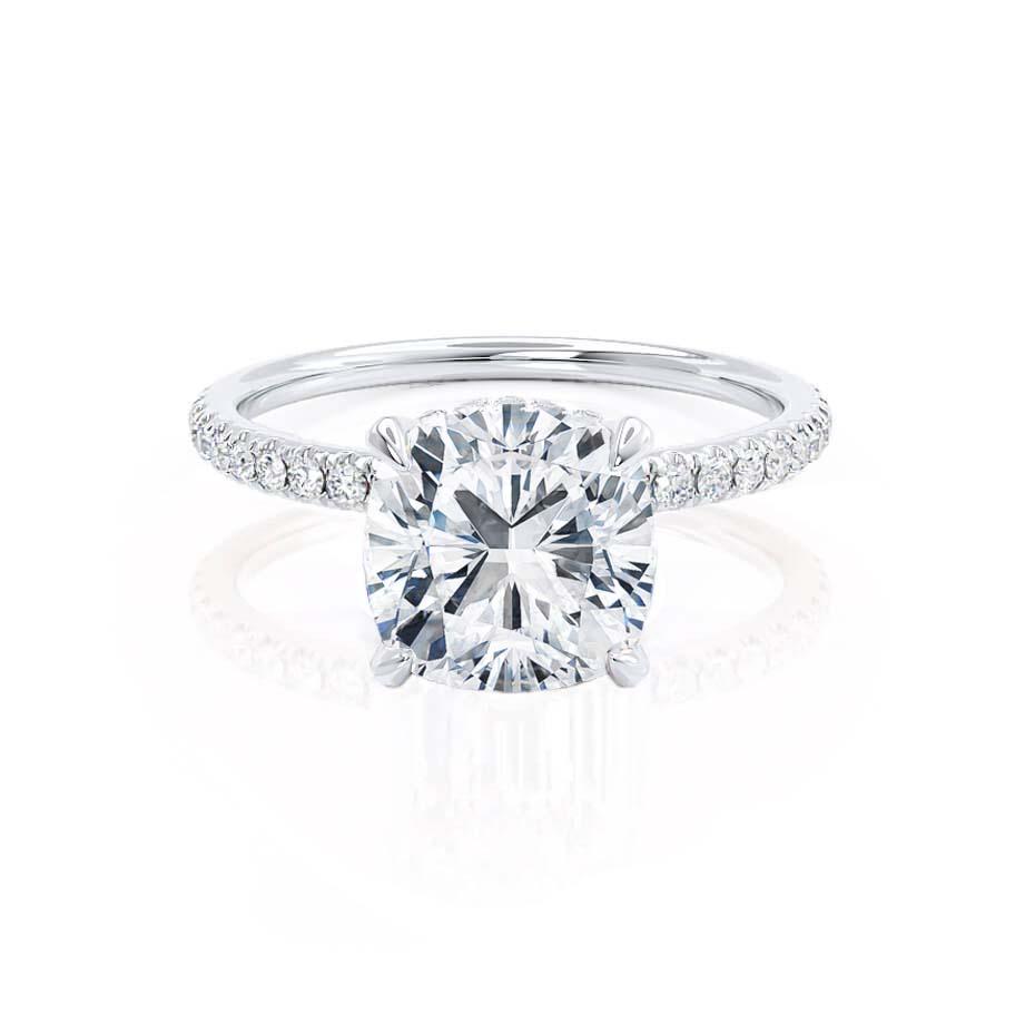 2.50 CT Cushion Hidden Halo CVD F/VS1 Diamond Engagement Ring