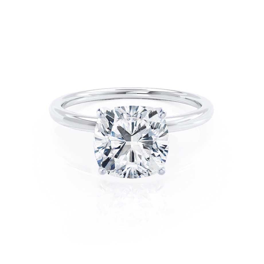 2.0 CT Cushion Solitaire CVD G/VS2 Diamond Engagement Ring