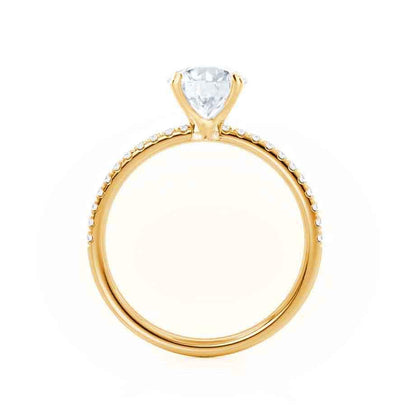 0.90 CT Oval Pave Setting CVD G/VVS2 Diamond Engagement Ring