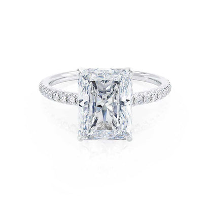 1.50 CT Radiant Pave Setting CVD F/VVS2 Diamond Engagement Ring