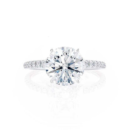 1.00 CT Round Pave Setting CVD E/VVS1 Diamond Engagement Ring