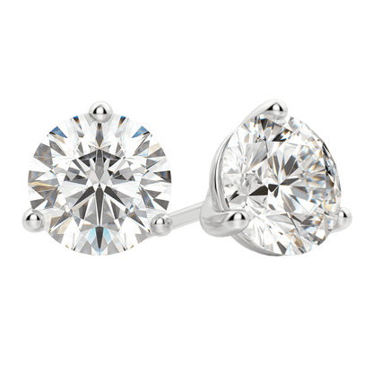 0.50 CT-4.0 CT Round Solitaire CVD F/VS Diamond Earrings