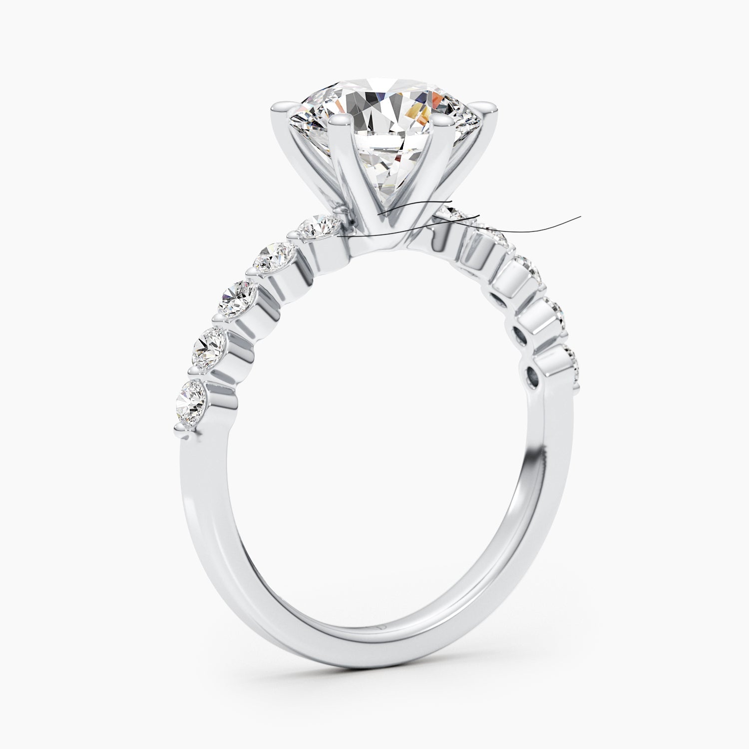 2.5ct Round G- VS Pave Diamond Engagement Ring