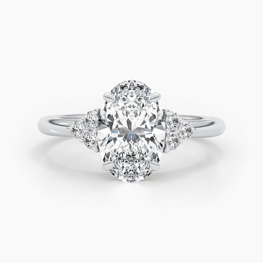 2.42ct Oval G- VS Pave Diamond Engagement Ring