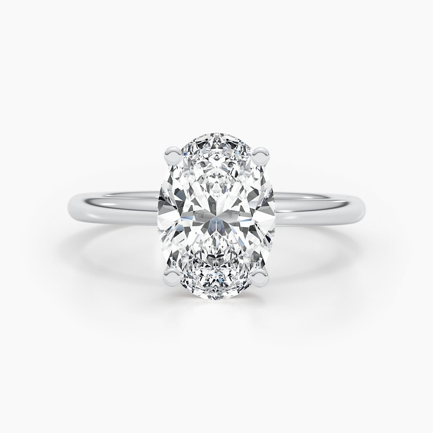 2.5ct Oval G- VS Hidden Halo Diamond Engagement Ring