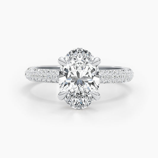 2.81ct Oval E- VS Pave Diamond Engagement Ring