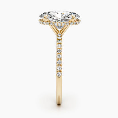 2.67ct Oval G- VS Pave Diamond Engagement Ring