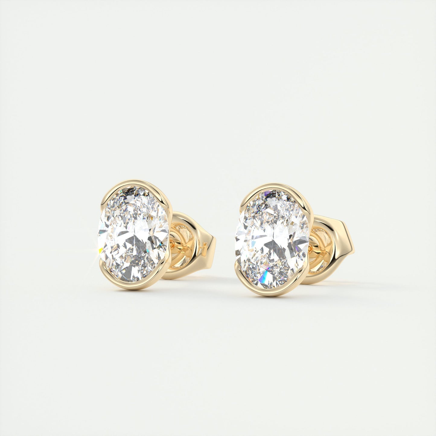 1.0 CT Oval Solitaire CVD G/VS Diamond Earrings